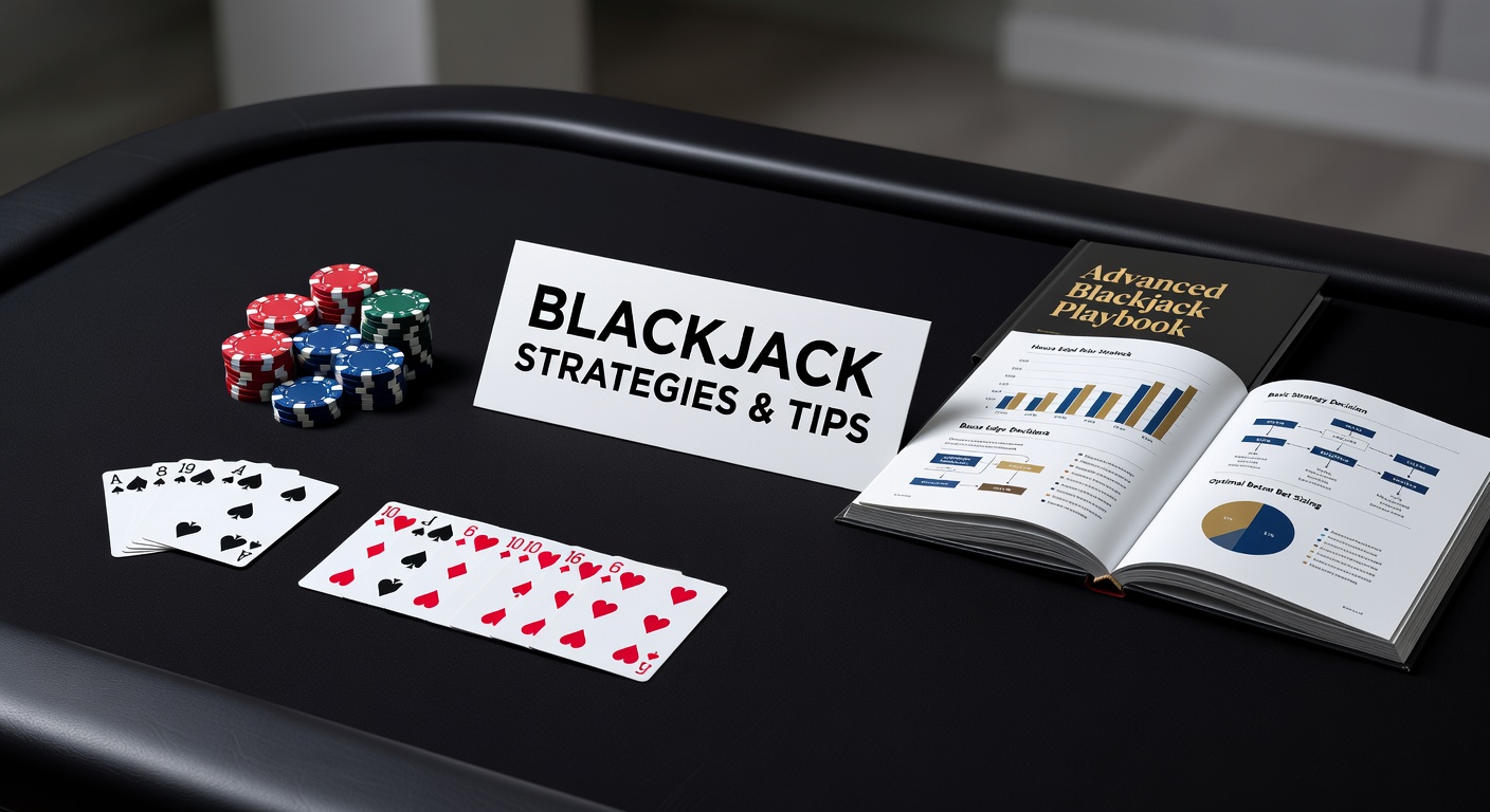 Een close-up van een blackjack-tafel met kaarten, fiches en een dealer die deelt, symboliserend de spanning van het spel
