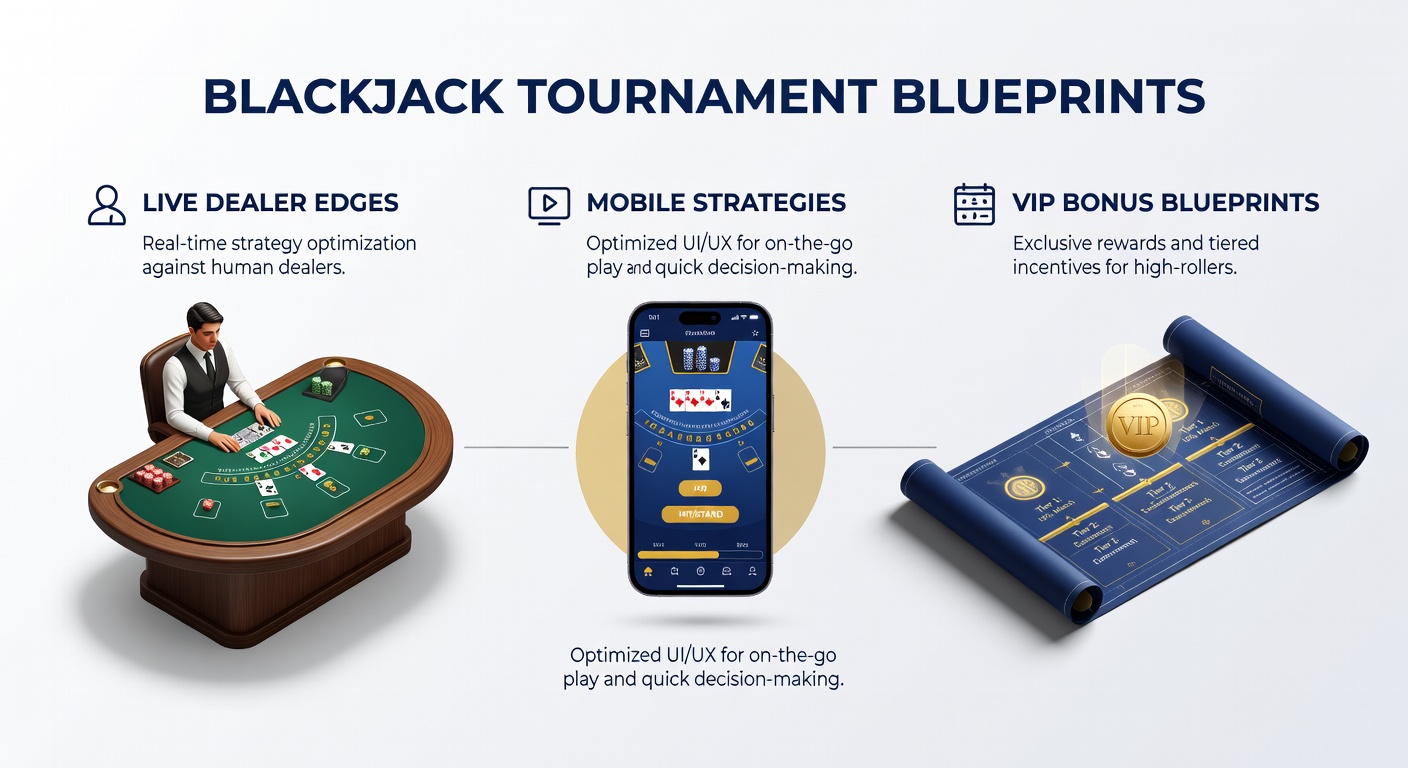 Spelers aan een blackjack toernooi tafel met live dealer, kaarten en chips in actie