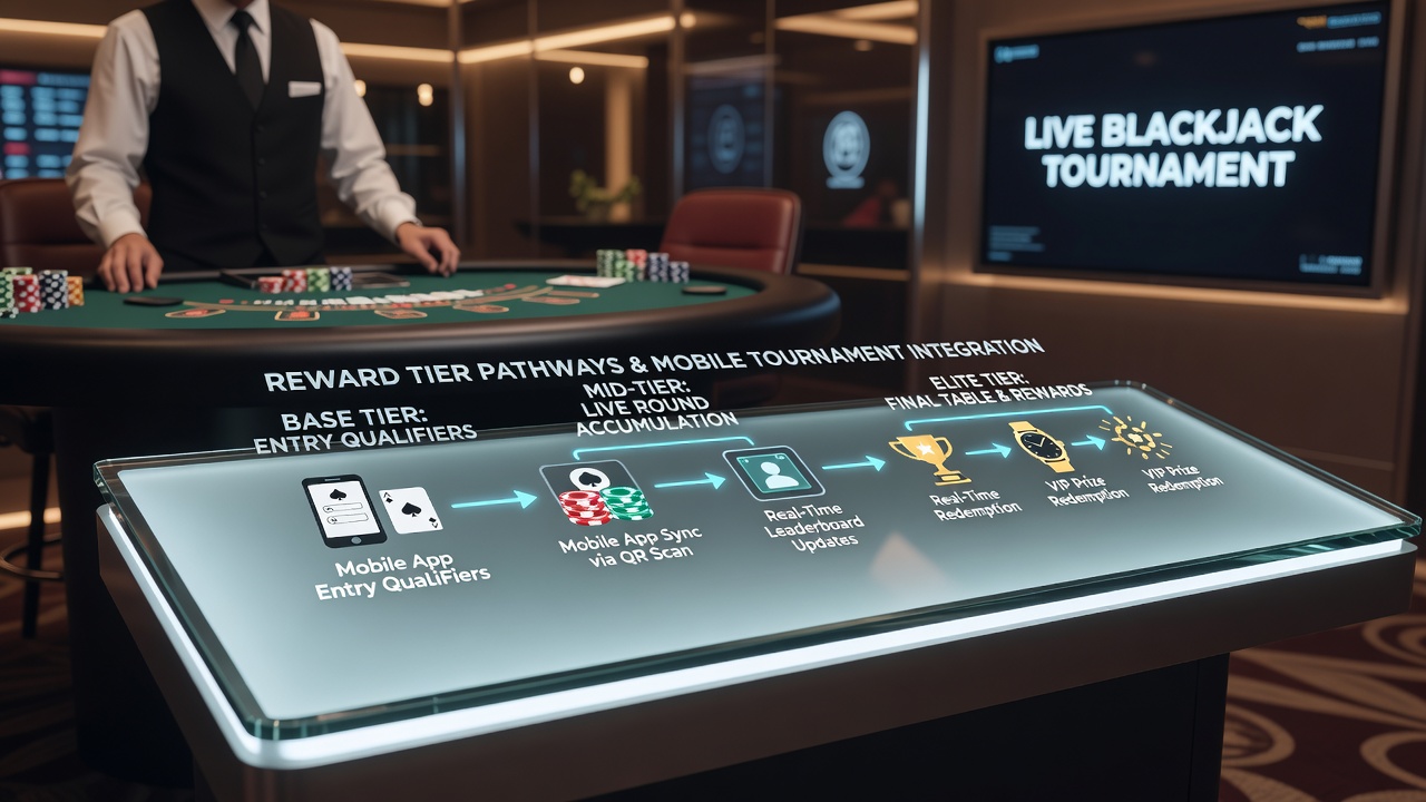 Geïntegreerde beloningstiers en mobiele toernooien in live blackjack
