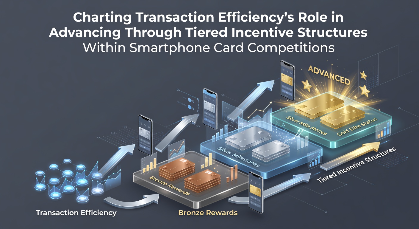 Grafiek die transactie-efficiëntie en VIP-tier vooruitgang in mobiele kaartcompetities illustreert