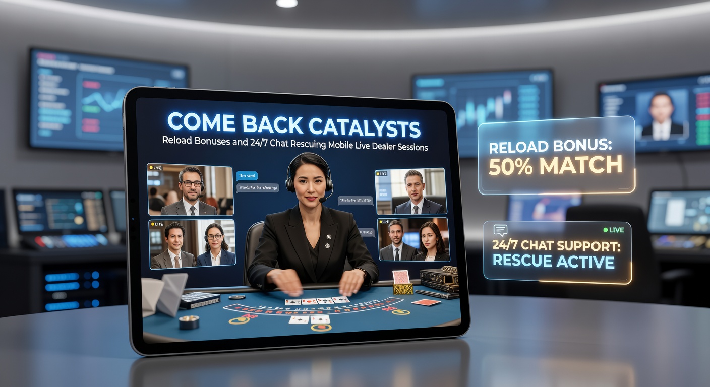 Mobiele speler viert comeback in live dealer blackjack sessie met reload bonus en chat hulp zichtbaar op scherm