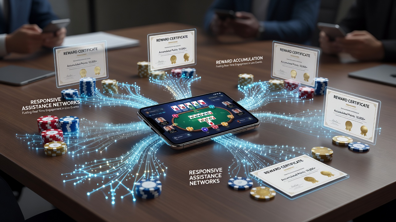 Smartphone met live tafel spel en ondersteuningsinterface in een mobiele casino-omgeving
