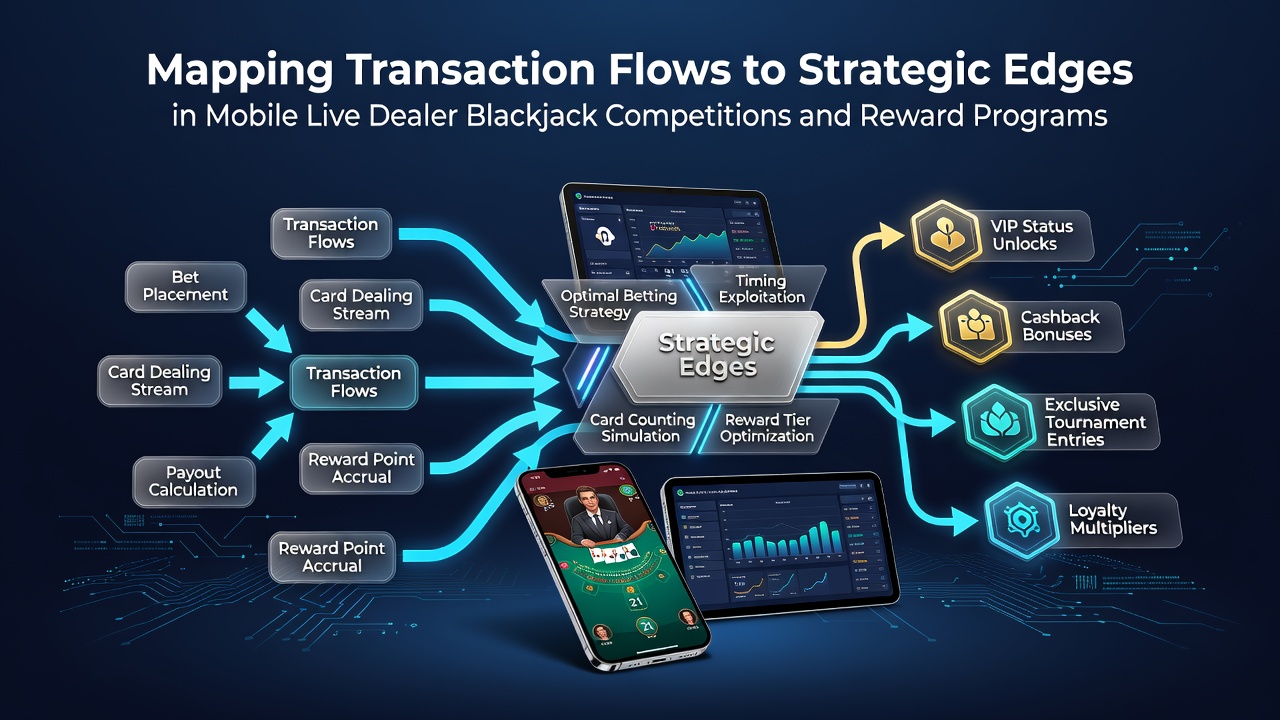 Transactiestromen en strategische kaarten in mobiele live dealer blackjack