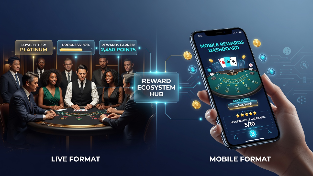 Mobiele blackjack app interfacedetail met beloningsindicatoren