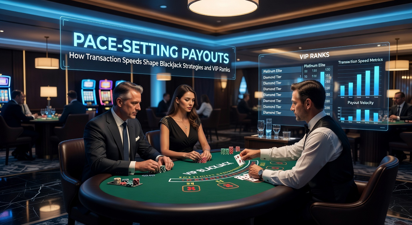 Grafiek met pijlen die transactiesnelheid verbinden aan VIP-niveaus en blackjackkaarten