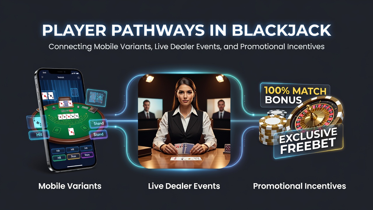 Overzicht van spelerstrajecten in blackjack met mobiele apps, live dealer tafels en bonusstructuren