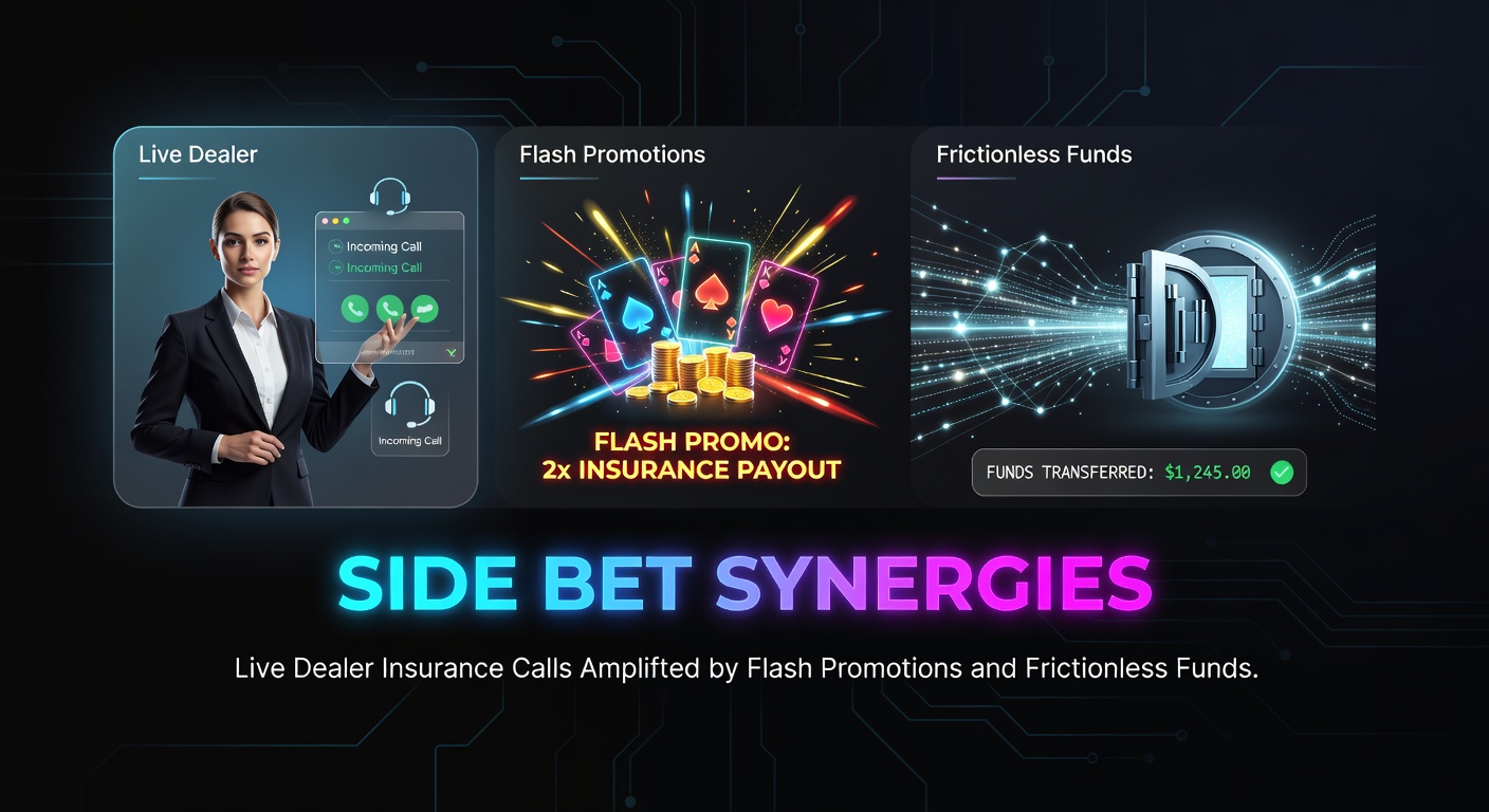 Schermafbeelding van flash promotie op live blackjack met side bet highlights en snelle deposit knoppen
