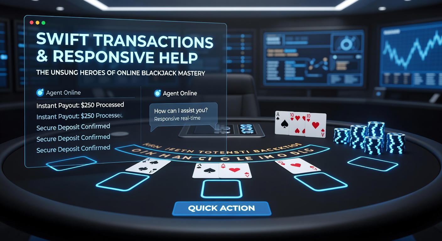 Klantenservice agent die via chat een speler helpt met een transactieprobleem tijdens een live blackjack game, met schermen vol chatvensters