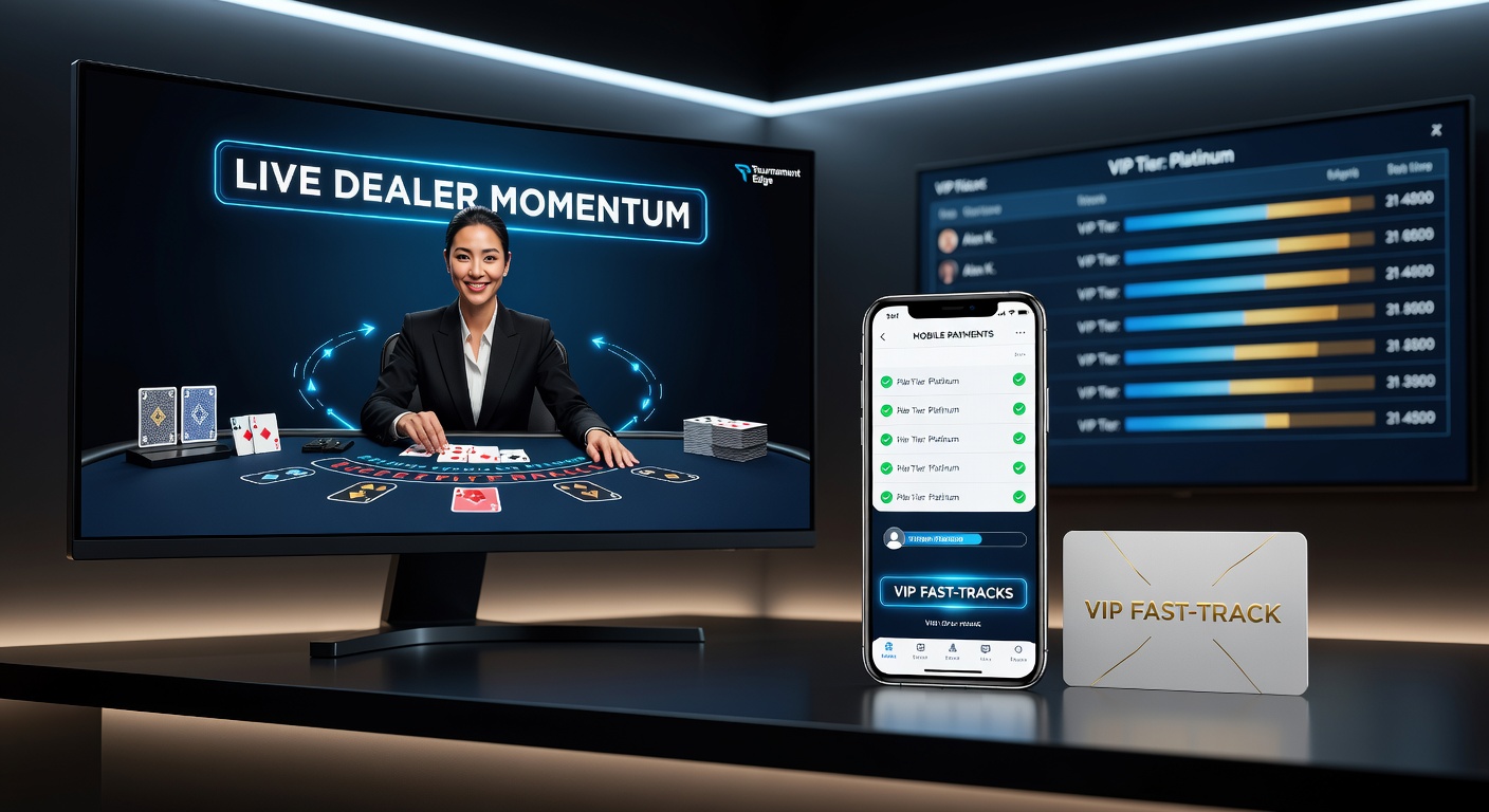 Live dealer aan blackjacktafel tijdens een intens toernooi, met mobiele telefoon en VIP-badge zichtbaar op de achtergrond