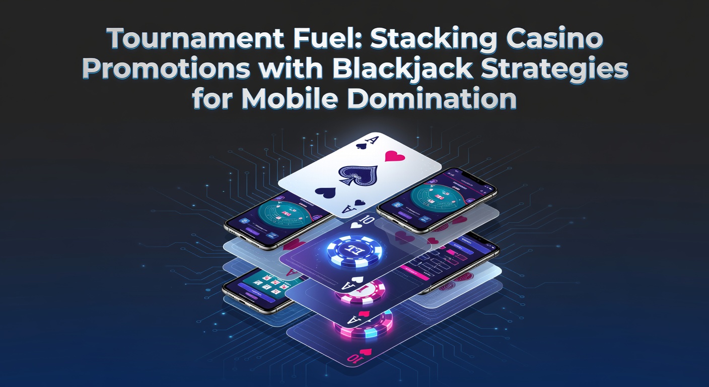 Mobiele blackjack speler viert overwinning in een toernooi met gestapelde bonussen op het scherm