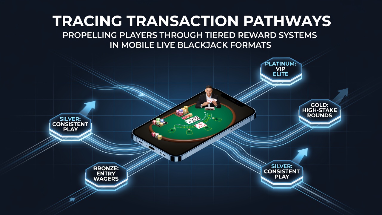 Overzicht van transactiepadways in mobiele live blackjack systemen met gelaagde beloningen